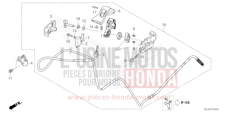 LEVIER DE STATIONNEMENT de CMX 1100 "Rebel" IRIDIUM GRAY METALLIC (NHC65) de 2024
